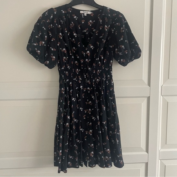 Madewell Challis Sophia Mini Dress in Black Woodland Floral 20424 - Picture 2 of 10